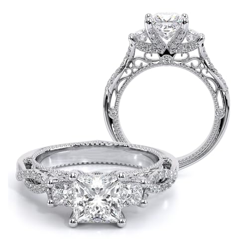 Bague de fiançailles or blanc 375 d'une brillance éternelle avec oxydes de zirconium 5A