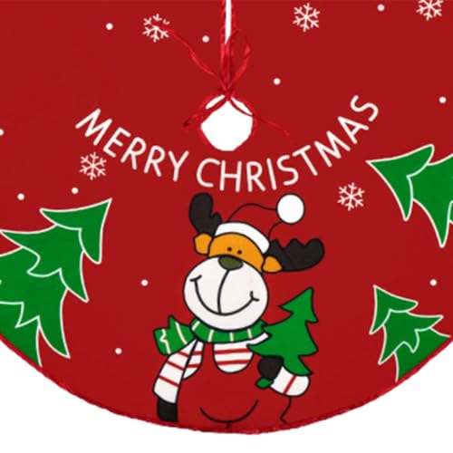 MERIGLARE Saia de árvore de Natal, base de árvore de Natal, enfeite de Natal, base redonda de tapete