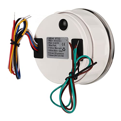 4-Zoll-Messgerät Universal 4-Zoll-85-mm-Messgerät Multifunktions-Heizöldruck-Temp-Volt-Messgerät DC8-16 V für Auto Wohnmobil Boot Motorrad 4-Zoll-Messgerät Un
