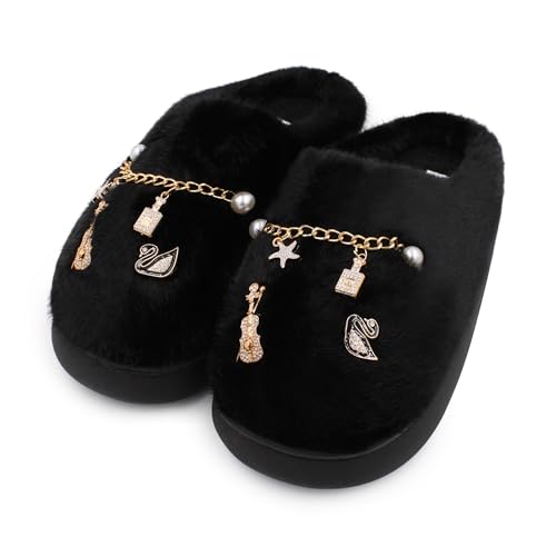 Image of VRITRAZ Women's Comfort Slip On Closed Toe Warm Winter House Clog Indoor Slipper with Cute Print and Degins