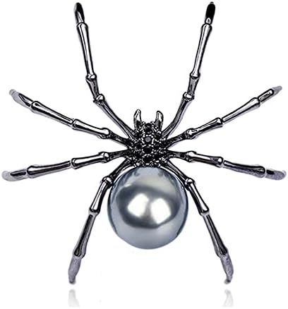 Parts Express (Black) - DREAMLANDSALES Victorian Style Mother of Pearl Body and Micro Pave Spider Brooches Pins Silver Tone