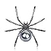 DREAMLANDSALES Victorian Style Mother of Pearl Body and Micro Pave Spider Brooches Pins Silver Tone (Black)
