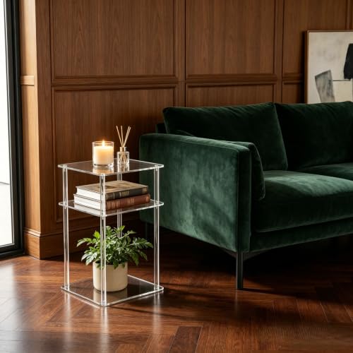 Table d'appoint en acrylique meuble de chevet transparent petits espaces