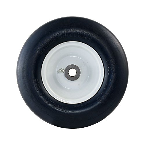 Marathon 01420P 3" Hub, 3/4" Bushings 11X4.00-5" Flat Free Lawnmower Tire On Wheel #TOP3
