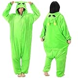 Hicarer Alien Costume for Women Halloween Costumes Green Alien Bodysuit Outer Space Costume Jumpsuit Halloween Ghost Themed Sleepwear Zipper Jumpsuit for Adults Theme Party Cosplay