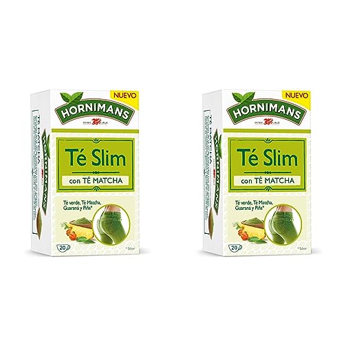 Hornimans Té Slim con Té Matcha | Ingredientes 100% Naturales | 20 bolsitas | Con Teína (Paquete de 2)