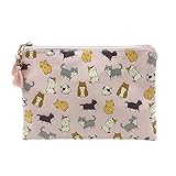 XDMXY Cute Small Cosmetic Bag Mini Makeup Bag for Women and Girls,PU Leather Small Travel Toiletry Bag Accessories Organizer with Zipper Tassel (Cute Cats)