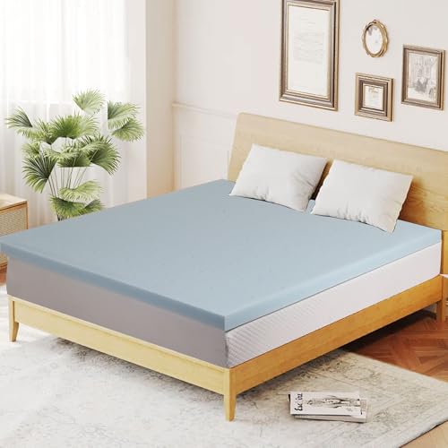 3 Inch Memory Foam Mattress Topper,Mattress Topper Full,Plush Feel Cooling Mattress Topper,Gel Memory Foam Mattress Topper,CertiPUR-US Certified,Cooling and Pressure Relieving,Ventilated Design