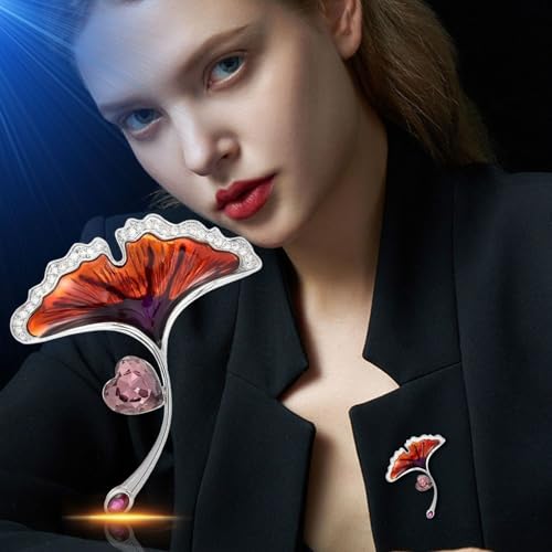 Image of Flower Floral Pearl Brooch Rhinestone Crystal Brooch Leaf Bouquet Brooch Pin Fashion Dress Accessories Birthday Graduation Jewelry Gift For Women