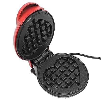 Herzform Waffeleisen, Waffeleisen Kleiner Waffelmaker Mini Waffeleisen Herzform mit Antihaftbeschichtung, Elektrischer Kuchen Hersteller für Pfannkuchen – Bild 3