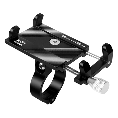 Support plaque navigation moto en alliage d'aluminium premium pour smartphone et GPS noir