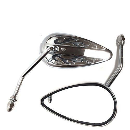 XKH- Chromed Aluminum Teardrop Mirror Compatible with Sportster 1200 CP XL1200CP Motorcycle [B01L24CD2A] - Thumbnail 5