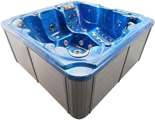 SANOTECHNIK Outdoorpool Oasis?Maxi Blue – Whirlpool für bis zu?6?Personen 210×210×95?cm, 52 Massagedüsen, LED?Spa, Bluetooth, Heizung & Ozon?Filter – Art.Nr.?SPA13 – Bild 4