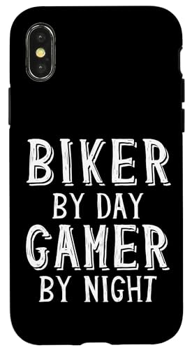 Biker By Day Gamer By Night I[goCC_[ ]ԗp X}zP[X iPhone X/XS p