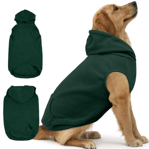 IECOii Dog Sweatshirt for Large Dogs, Hooded Fleece Vest with Leash Hole, XXXL Dogs Sweater for Giant Breed,Warm Polar Fleece Large Dog Hoodie for Fal