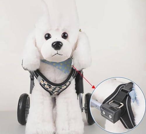 Cadeira de rodas de cachorro Suporte completo cadeira de rodas cachorros com 4 rodas, carrinho de es