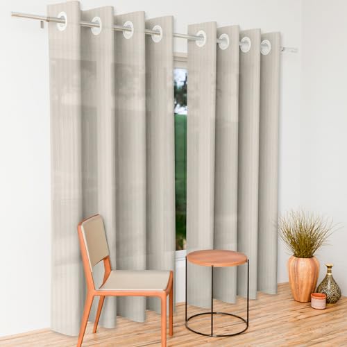 Image of Kuber Industries Door Curtain | Sheer Door Curtains | Parda for Living Room | Bedroom Balcony Parda | Door Curtain Parda for Home D?cor | Lining Net | 7 Feet | Cream