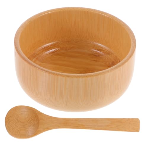 FRCOLOR Natural Bamboo Mask Brush Set Facial Mask Mixing Bowl Spoon Skincare Tool