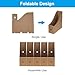 PATIKIL Cardboard Magazine File Holder Set, 5Pcs Foldable Desk File Organizer Storage Box Document Magazine Holder with Labels for Desk, Shelves, Home, Office Supplies, Brown