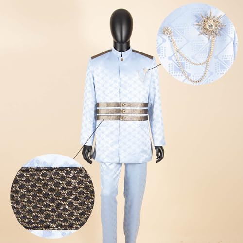 Men Suit Slim Fit Single Breasted Full Sleeve Brooch Embroidery Blazer and Pants Set African Outfits4