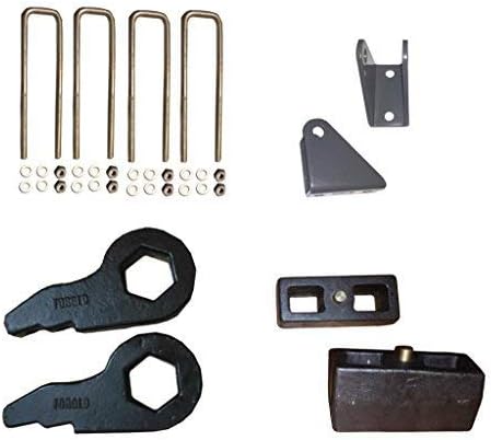 QSA 3" Keys + 3" Blocks + U-Bolts + Shock Extenders - Compatible 2000-2010 CHEVY GMC 1500HD 2500HD 3500HD Silverado Sierra Fits RPO Codes FT2, FT3, FT4, FT5, FT6, FT7 Codes in Glove box!