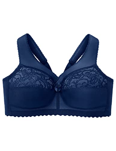 Full Figure Plus Size Magiclift Original Support Bra Wirefree #1000 Blue #TOP4