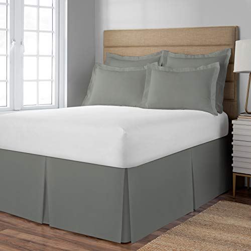 Spacemaker Extra-Long 21" Drop Length Bed Skirt, Full, Silver #TOP3