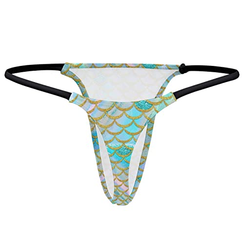Mermaid Print Women's String Thong Panties G-String Thongs For Women Sexy Low Rise Underwear For Ladies Panties Xl #TOP5