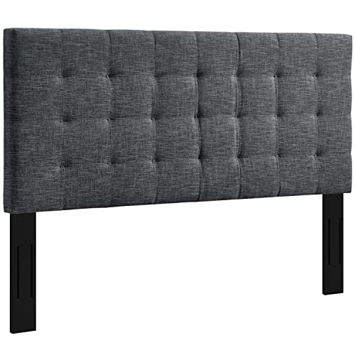 Modway Paisley Upholstered Tufted Linen Fabric Twin Headboard Size In Gray #TOP26