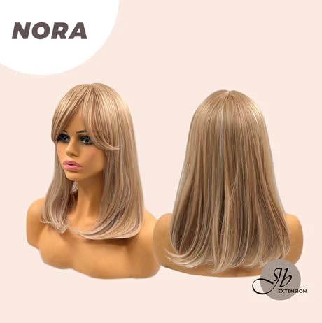 Miniatura 5 de Peluca rubia lacia NORA con flequillo, pelucas de cabello largo sin pegamento para mujer, pelucas sintéticas naturales para uso diario (pelucas de