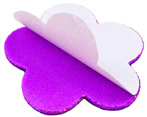 Hyamass 6 Packs (Approx 150Pcs) Multicolor Self Adhesive Glitter Flower With Round Dot Flower Pistil Foam Stickers (Flower) #TOP3