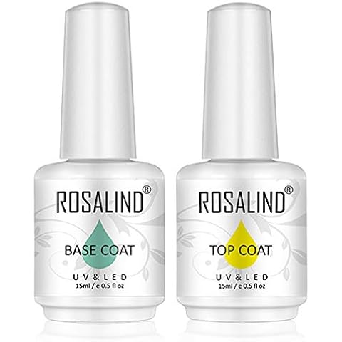 ROSALIND 2PCS capa superior y capa base gel esmalte de uñas Cover