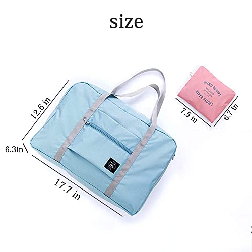 Foldable Travel Bag Luggage Storage for Sports Gym Water Resistant Nylon Canvas Duffel for Men, Women 32 Liter (Pink)