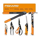 Fiskars House Essentials for New Home Tool Set, 6 Piece Kit w/Loppers, Garden Scissors, Pruners, Folding Saw, IsoCore Hammer, & Utility Knife, Indoor DIY & Outdoor Gardening, Great Housewarming Gifts