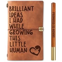 InnoBeta New Mom Gifts 2026, First Time Mom to Be Journal Notebook with Pen, Refillable Sketchbook, Travel Diary, Lined Planner, 7x5 Inches, Brown