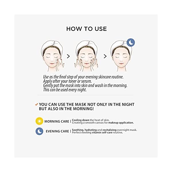 Nightingale-C-Toning-Sleeping-Mask-Pack-Korean-Skincare-Overnight-Facial-Mask-Moisturizer-with-Vitamin-C-10-Kinds-of-Vitamins-Hyaluronic-Acid-338-Fl-Oz Nightingale C Toning Sleeping Mask, Overnight face Mask For Face, Vitamin C + Niacinamide +AHA, BHA, PHA+ Hyaluronic Acid, Moisturizing & Visibly Brighten, Fragrance free, Korean Skin Care
