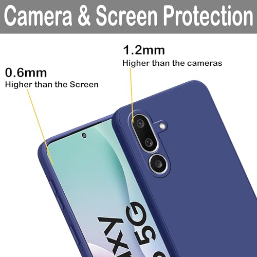 Image of amazon basics Back Cover for Samsung Galaxy M56 5G / Galaxy F56 5G | Ultra Slim Soft Rubberised Case | Matte Silicone Flexible Mobile Case | Camera Protection - Blue