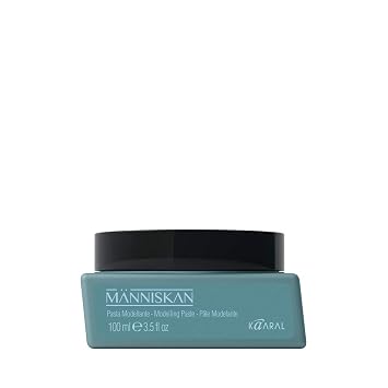 Kaaral Manniskan Modelling Paste Long-Lasting Hair Styling Paste, Strong Hold with Natural Glossy Finish, Flexible Texture for Restyling & Control, Professional Grooming Product, 3.5 fl oz 100 ml