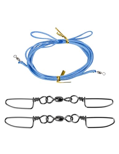 BLUEWING Planer Bridle Trolling Rig 21" Offshore Fishing Planer Bridle with Loops, 300LB Hollow Core Braid, 180lbs Barrel Swivel and Double Snap Swivel