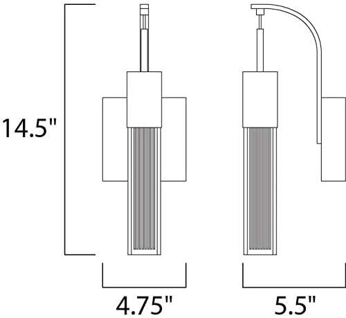 Miniatura 3 de ET2 E22760-89BZ Fizz III - Aplique de pared LED rectangular con forma de cubo de burbujas, 1 luz de 8 vatios, 15 pulgadas de alto x 5 pulgadas de