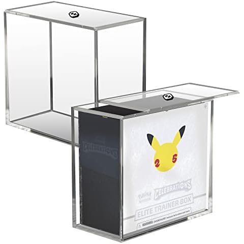 EVORETRO Clear Acrylic Display Case compatible for Pokemon Elite Trainer Box-UV-Resistant Pokemon ETB Protective Case with Sliding Lid(4.0mm, Pack of 1) Cover