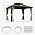 PURPLE LEAF 10’ X 12’ Outdoor Hardtop Gazebo Metal Frame Galvanized Steel Double Roof with Curtains and Nettings for Patio Desk Backyard Bronze