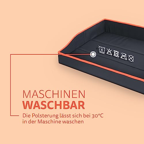 Bestlivings Faltbares Haustierbett für Kleine Hunde und Katzen - Orange - (80cm x 60cm) Reisebett - tragbares Hundebett mit stabilem Rahmen