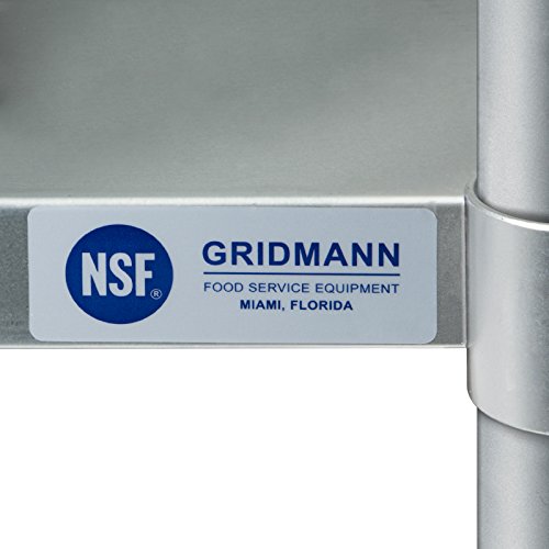 Gridmann Nsf Stainless Steel Commercial Kitchen Prep & Work Table Plus A 2 Tier Shelf - 72 In. X 12 In. #TOP6