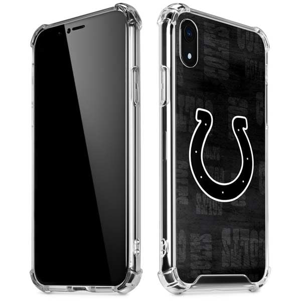 Skinit Clear Phone Case Compatible with iPhone XR - Officially Licensed NFL Indianapolis Colts Black & White Design