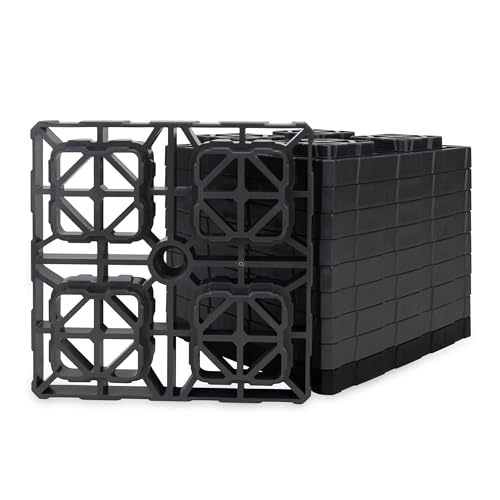 Camco Fasten XL RV Leveling Blocks - Features Interlocking Design for Customizable Height - Carrying Handle Twists to Secure Blocks for RV Storage - Measures 10.5” x 10.5” x 1”, 10-Pk (21026)