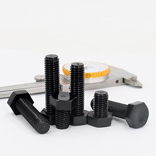 FEEIMOL Plastic Screws Nylon Hex Bolts Full Thread Machine Screws Black M10x40mm (10 pcs) - Image 3