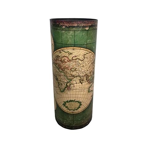 Rebecca Mobili Umbrella Holders, Walking Stick Holders, Beige Green Canvas Vintage Style Home Furnishings - Measurements: 49.5 x 20 x 20 cm (HxLxP) - Art. RE6393 Cover