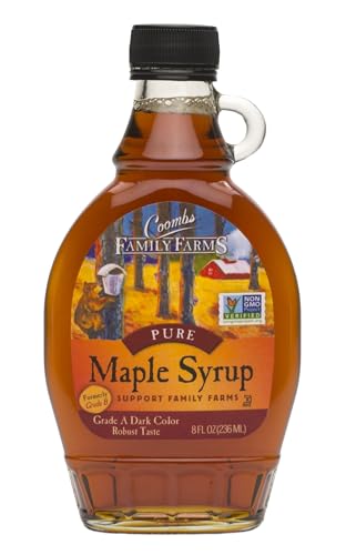 Image of Coombs Family Farms Pure Maple Syrup • Grade A Dark Color • Robust Taste • Rich Natural Sweetener for Pancakes, Baking & Cooking, 8 fl oz ℮ 236 ml