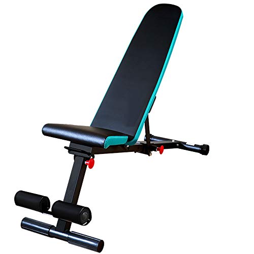 FEILA Adjustable Folding Fitness Barbell Rack and Weight Bench Weight Bench with Upgraded Wider Backrest Seat InclineDecline Exercise Workout Bench for Home Gym, Strength Training Full Body Workout